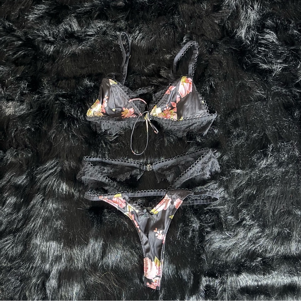 For Love and Lemons Victorias Secret Lingerie Set Floral Lace
